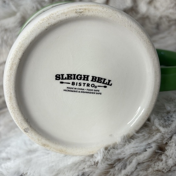 Sleigh Bell Bistro Joy Large Mug with Green Handle. Ceramic - Picture 4 of 8